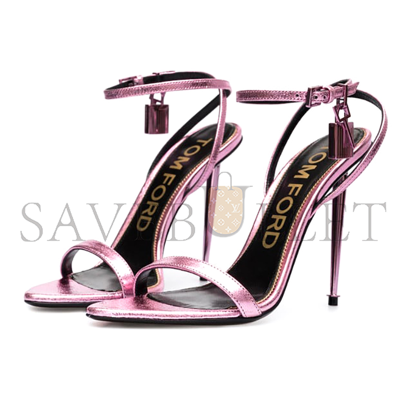 TOM FORD NAKED PINK LEATHER SANDALS WITH PENDANTS W2272J