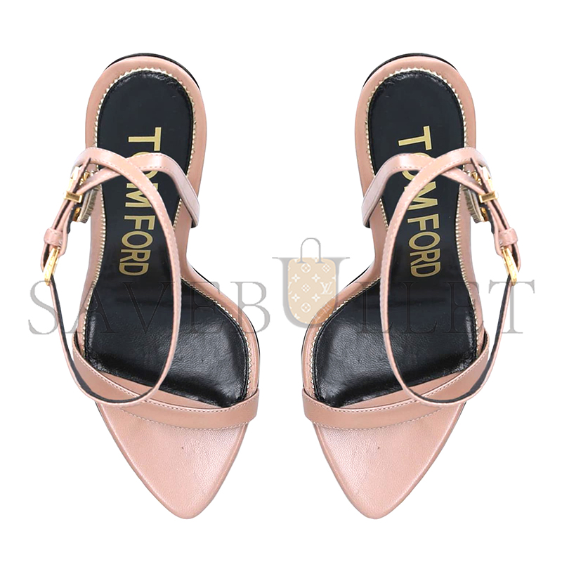 TOM FORD NUDE LEATHER PADLOCK SANDALS W2748 04