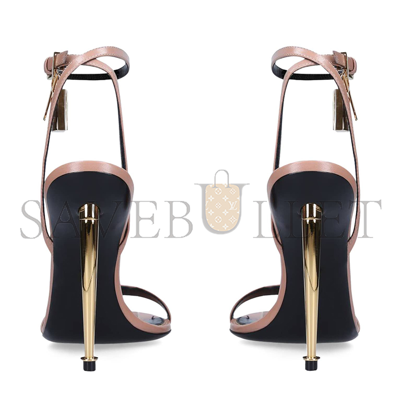 TOM FORD NUDE LEATHER PADLOCK SANDALS W2748 04