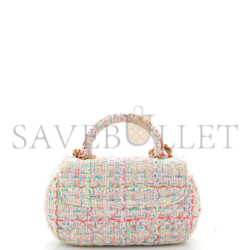 CHANEL TOP HANDLE FLAP BAG QUILTED TWEED SMALL AS4569 (23.5*13.5*5.5cm)