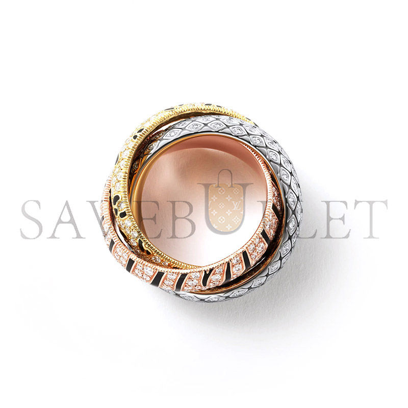 CARTIER TRINITY RING LACQUER PAVED N4814200