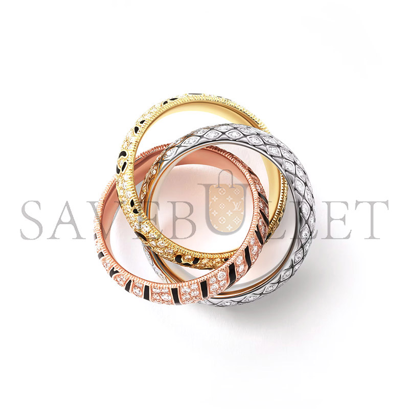 CARTIER TRINITY RING LACQUER PAVED N4814200