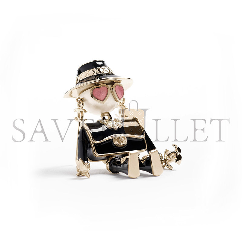 CHANEL BROOCH BLACK ABG223