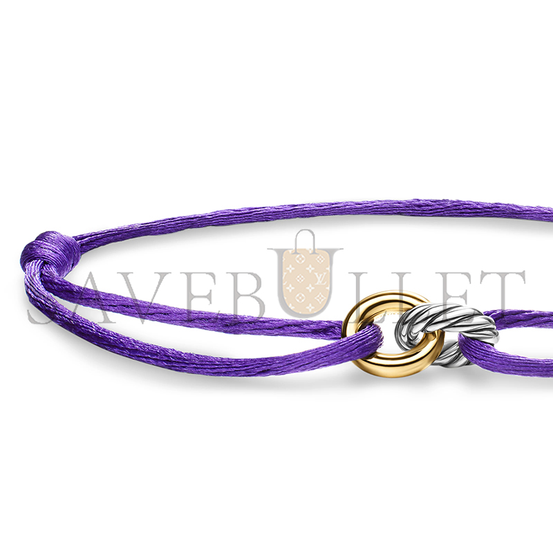 DAVID YURMAN SCULPTED CABLE LINKED CORD BRACELET B18445 S4PUR DAVID YURMAN SCULPTED CABLE LINKED CORD BRACELET B18445 S4PUR