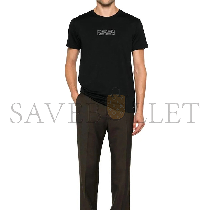 FENDI FF LABYRINTH CREW NECK T-SHIRT