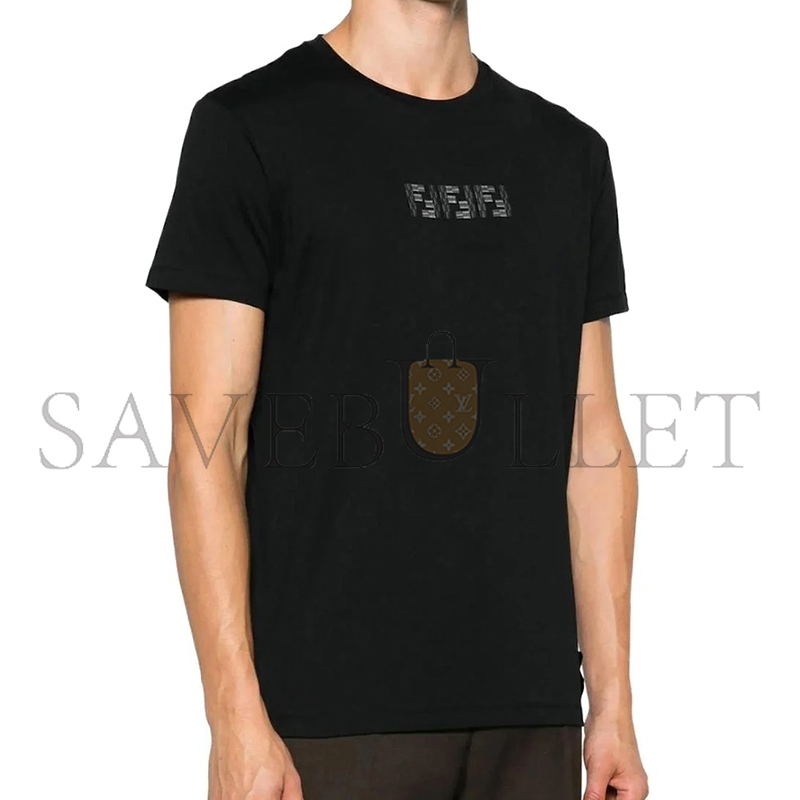 FENDI FF LABYRINTH CREW NECK T-SHIRT