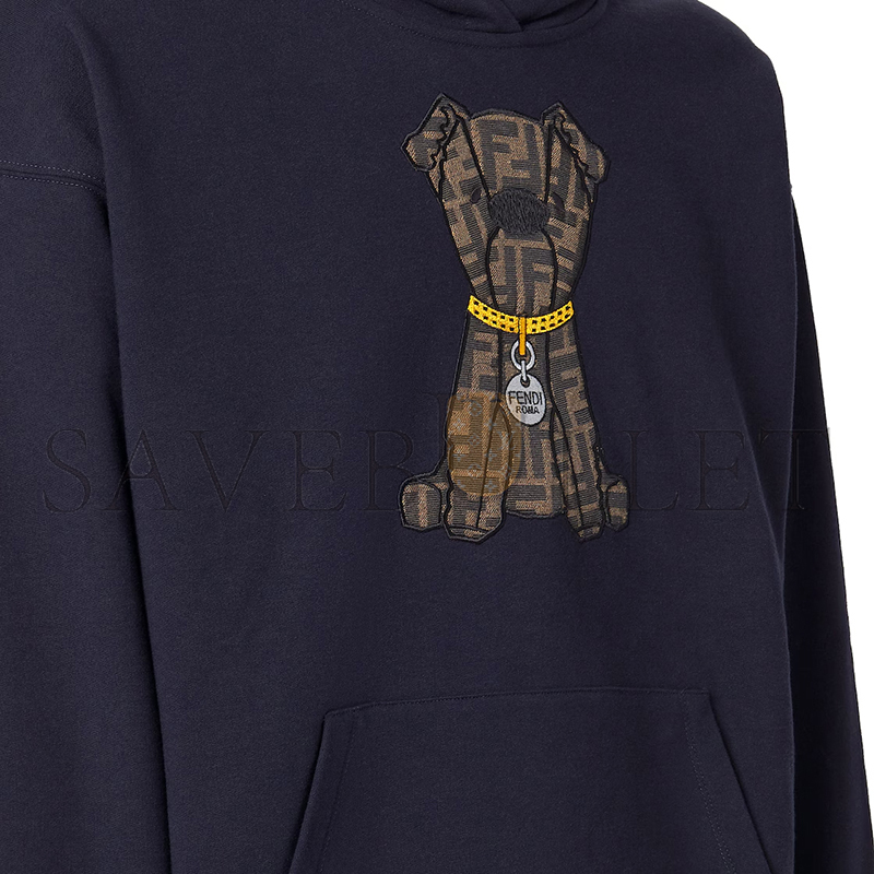 FENDI SWEATSHIRT DARK BLUE COTTON SWEATSHIRT FY1143AW0QF0QG0