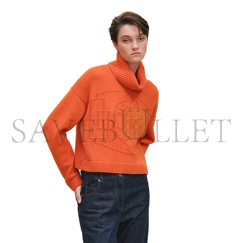 HERMES H LIFT LONG-SLEEVE SWEATER H5H2622D1IG40