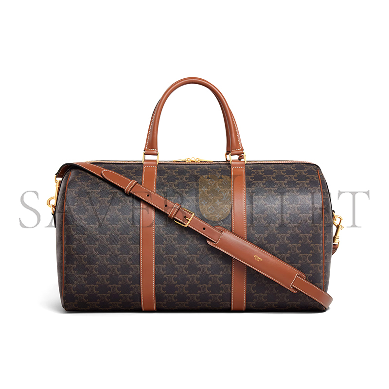 CELINE MEDIUM TRAVEL BAG IN TRIOMPHE CANVAS AND CALFSKIN 190662CAS.04LU (45*24*21cm)