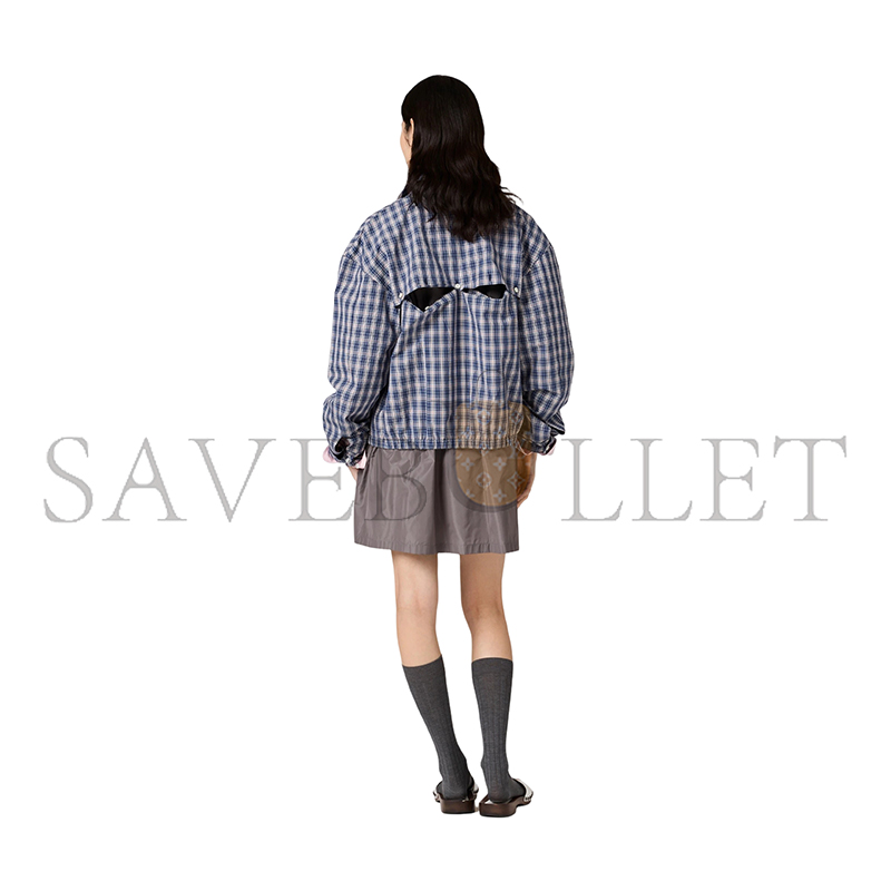 MIU MIU CHECKED FABRIC BLOUSON JACKET ML1263