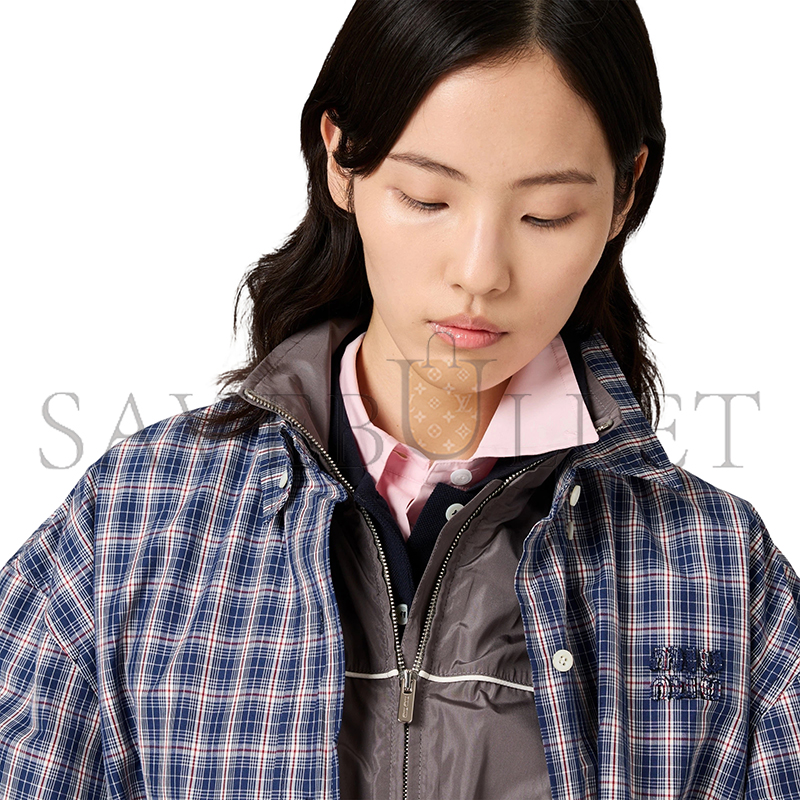 MIU MIU CHECKED FABRIC BLOUSON JACKET ML1263