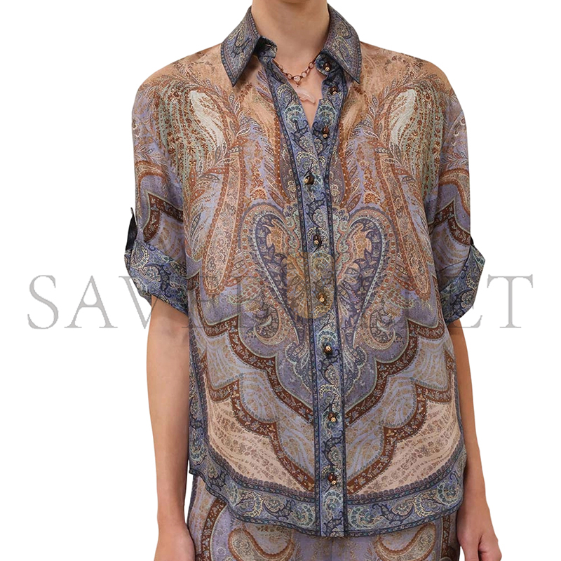 ZIMMERMANN WANDERLUST SHORT SLEEVE SHIRT 8624TRS262