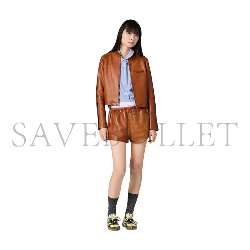 MIU MIU NAPPA LEATHER SHORTS MPP410 MIU MIU NAPPA LEATHER SHORTS MPP410