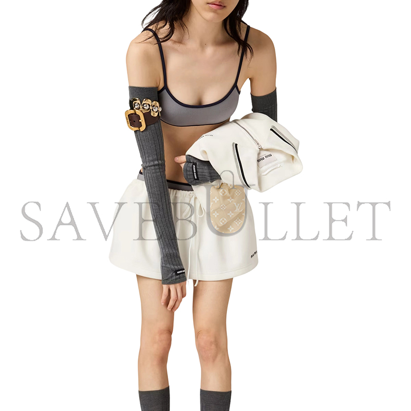 MIU MIU COTTON-JERSEY MINI SKIRT MG2489