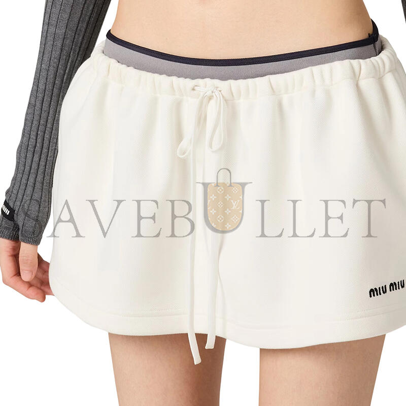 MIU MIU COTTON-JERSEY MINI SKIRT MG2489