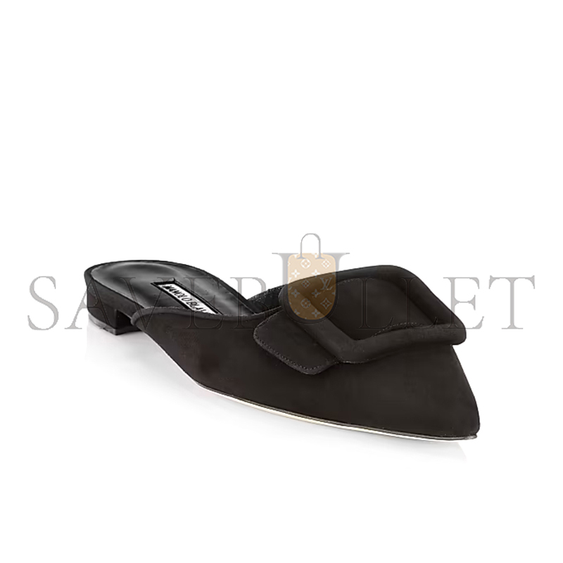 MANOLO BLAHNIK MAYSALE SUEDE FLATS 220-0546-0002