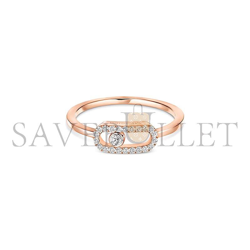 MESSIKA MOVE UNO HALF PAVÉ RING PINK GOLD DIAMOND RING 04705-PG