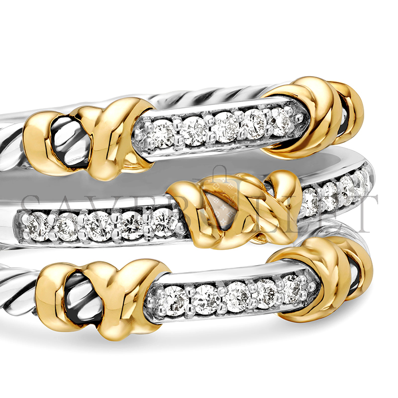 DAVID YURMAN PETITE HELENA WRAP THREE ROW RING 12MM R16394DS8ADI