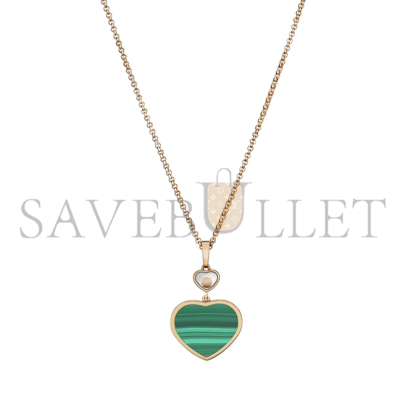 CHOPARD HAPPY HEARTS PENDANT, ROSE GOLD, DIAMOND, MALACHITE 797482-5151