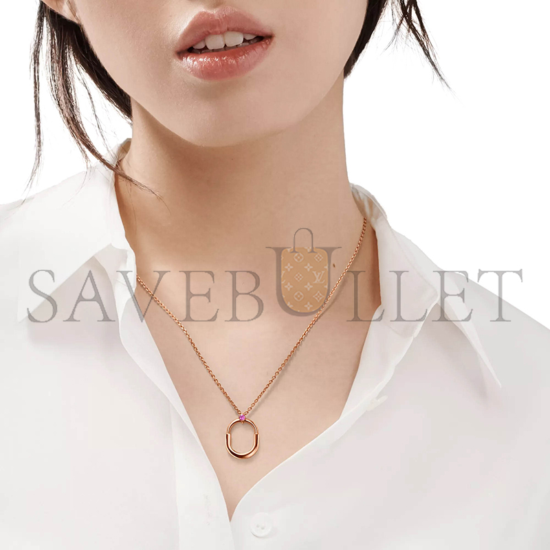 TIFFANY LOCKSMALL PENDANT IN ROSE GOLD WITH A PINK SAPPHIRE 75202806