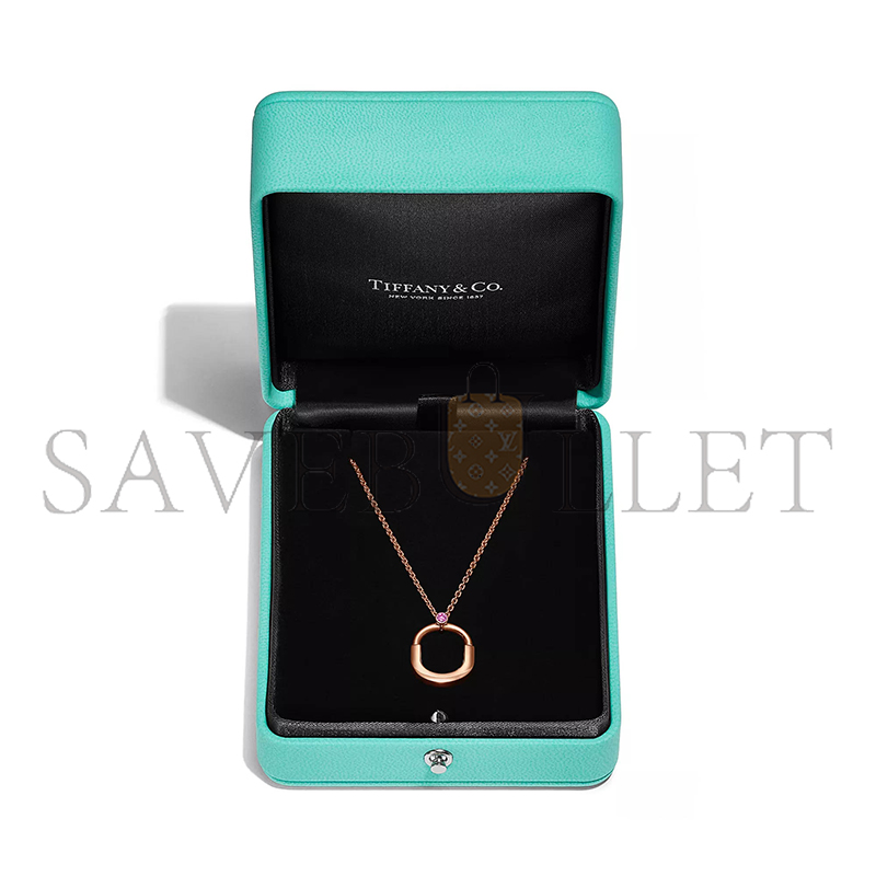 TIFFANY LOCKSMALL PENDANT IN ROSE GOLD WITH A PINK SAPPHIRE 75202806