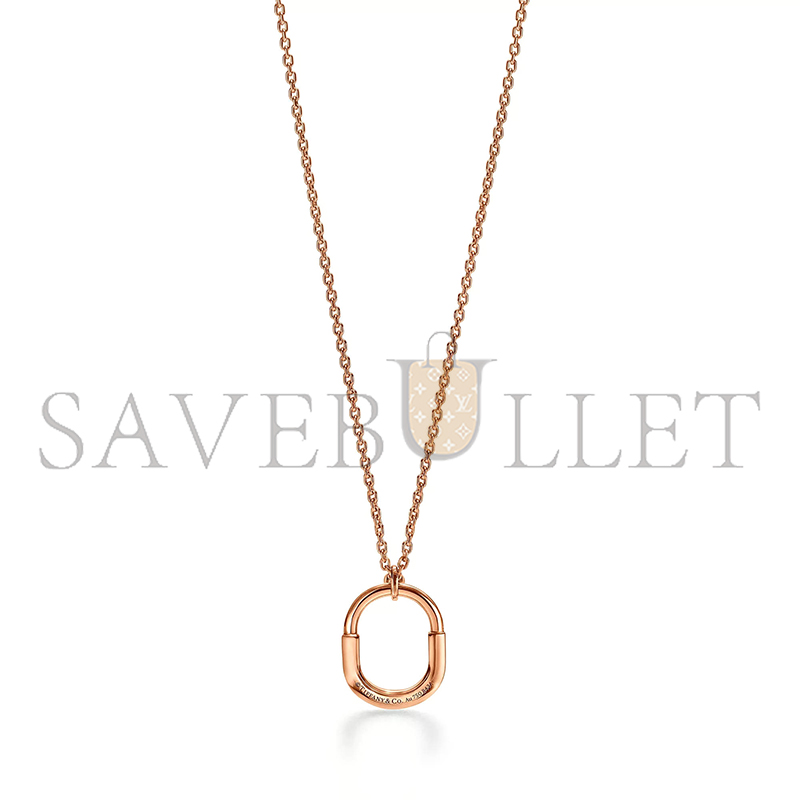 TIFFANY LOCKSMALL PENDANT IN ROSE GOLD WITH A PINK SAPPHIRE 75202806
