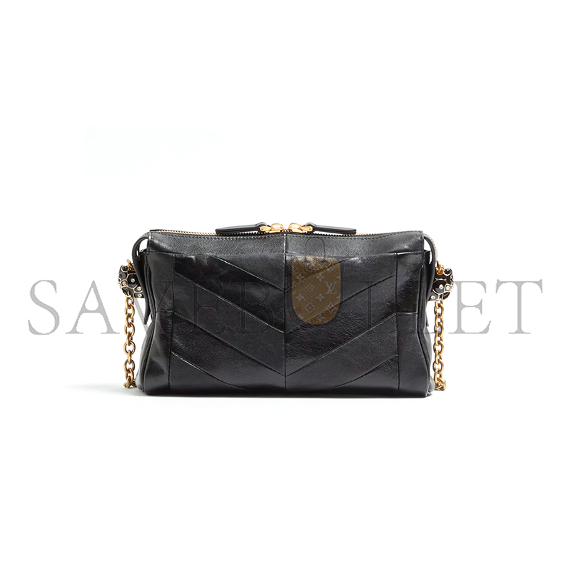 VALENTINO GARAVANI PANTHEA SMALL SHOULDER BAG IN NAPPA LEATHER WITH A CHEVRON PATTERN 8W2B0S99UYF_0NO (24*14*6cm)
