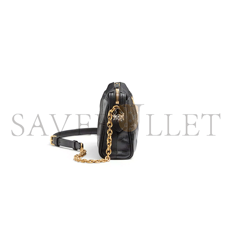 VALENTINO GARAVANI PANTHEA SMALL SHOULDER BAG IN NAPPA LEATHER WITH A CHEVRON PATTERN 8W2B0S99UYF_0NO (24*14*6cm)