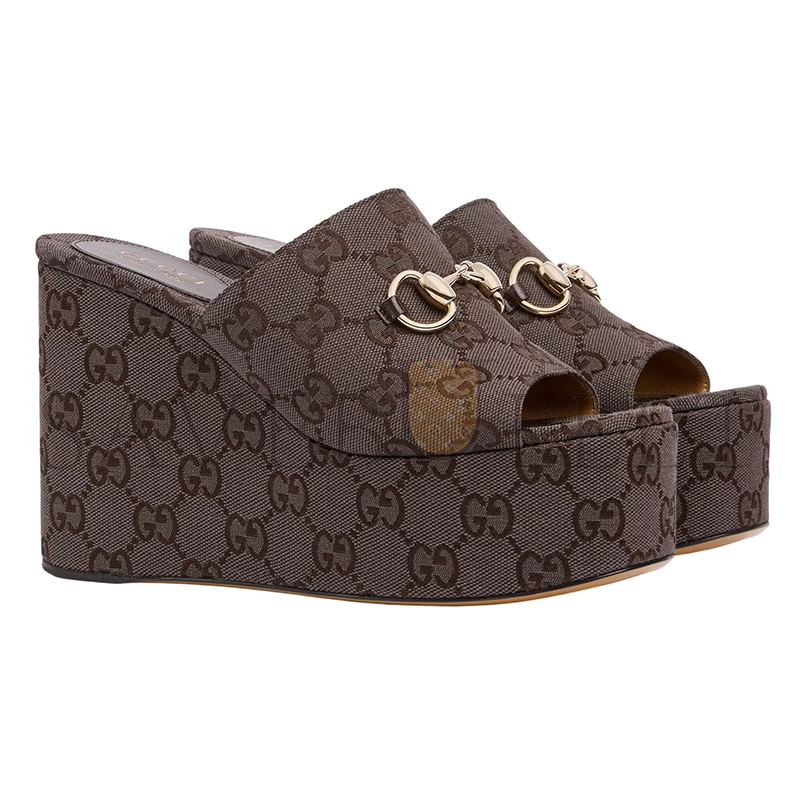 GUCCI WOMEN'S HORSEBIT WEDGE SANDALS 816328