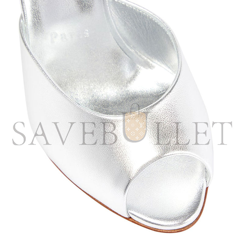 CHRISTIAN LOUBOUTIN DOLLY METALLIC LEATHER MULES 100 MM 