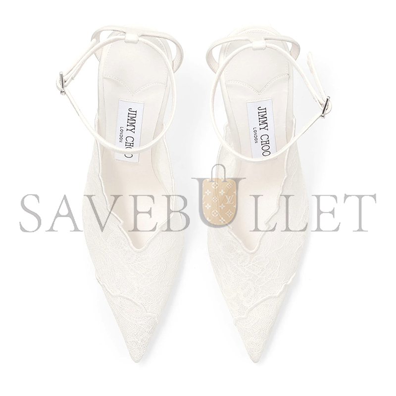 JIMMY CHOO FAIZ 100 IVORY JIMMY CHOO LACE PUMPS FAIZ100HBV