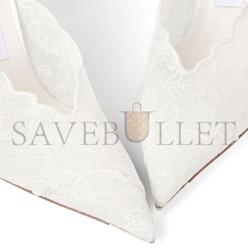 JIMMY CHOO FAIZ 100 IVORY JIMMY CHOO LACE PUMPS FAIZ100HBV