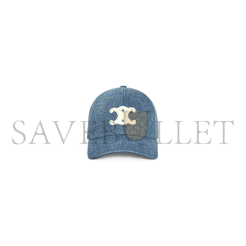 CELINE HAT TRIOMPHE BASEBALL CAP IN DENIM UNION WASH 2AUT6930F.07DU