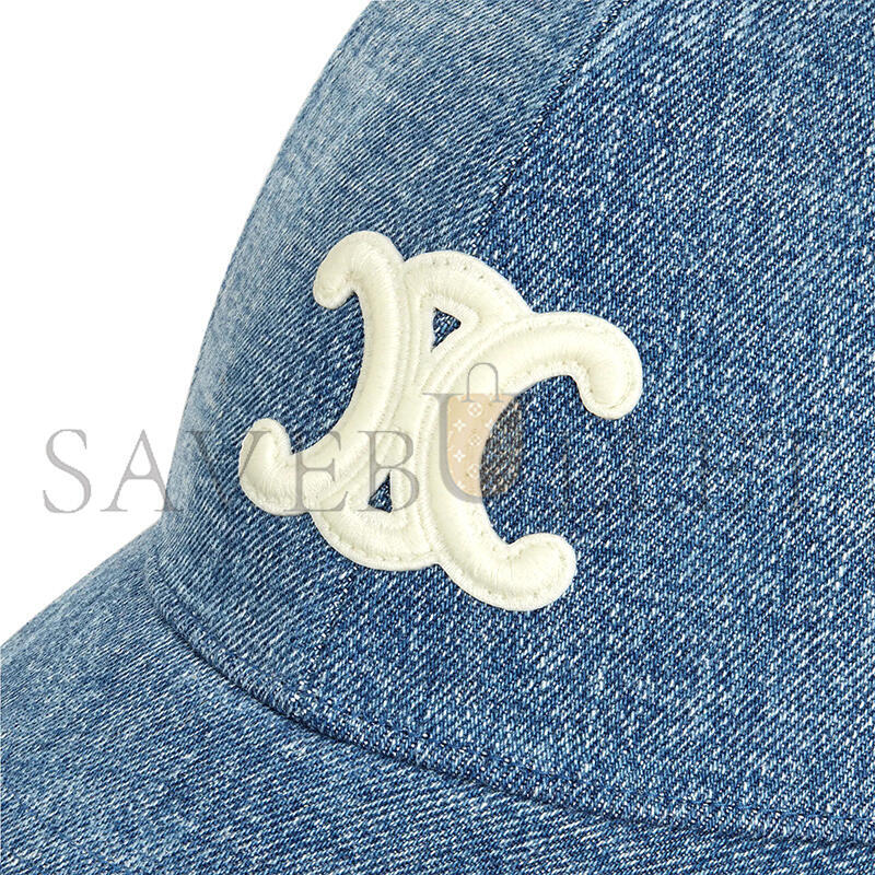 CELINE HAT TRIOMPHE BASEBALL CAP IN DENIM UNION WASH 2AUT6930F.07DU