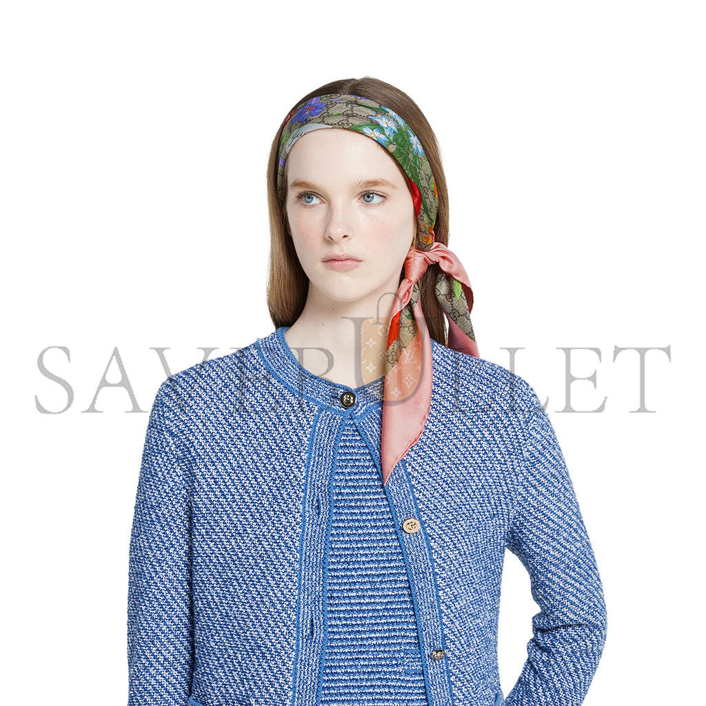 GUCCI SCARF FLORA PRINT SILK TWILL 602585 (90*90cm)