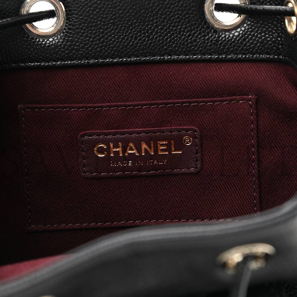 CHANEL MASTER CAVIAR QUILTED CC POCKET BUCKET BAG BLACK ROSE GOLD HARDWARE (19*18*8cm) CHANEL MASTER CAVIAR QUILTED CC POCKET BUCKET BAG BLACK ROSE GOLD HARDWARE (19*18*8cm)