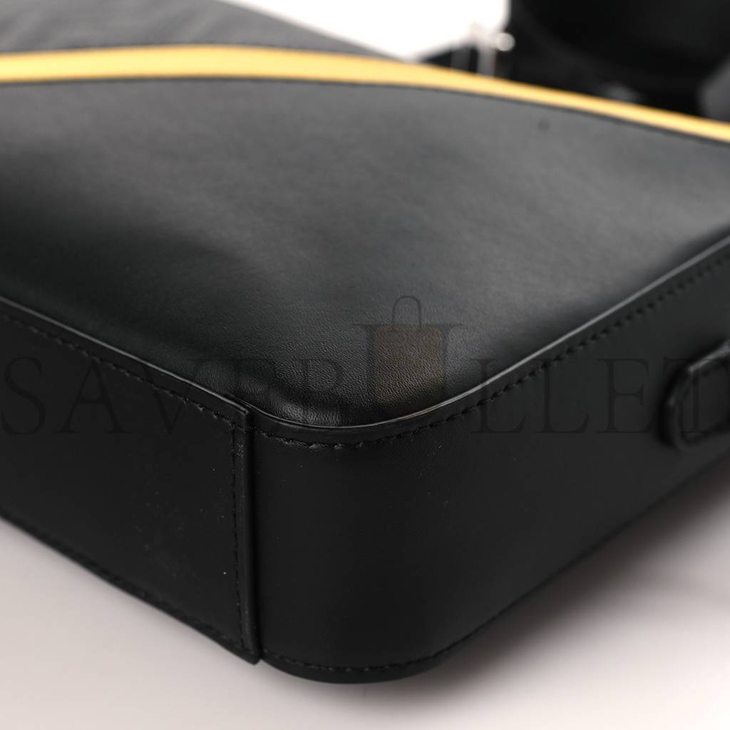 FENDI GLAZED FABRIC VITELLO LIBERTY FF 1974 DIAGONAL MEDIUM CAMERA CASE BLACK SUNFLOWER (23*15*4cm) FENDI GLAZED FABRIC VITELLO LIBERTY FF 1974 DIAGONAL MEDIUM CAMERA CASE BLACK SUNFLOWER (23*15*4cm)